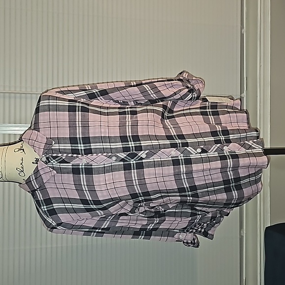 Croft & Barrow Lavender and Blue Plaid Button down 3/4 Sleeve Shirt XL - Picture 2 of 12